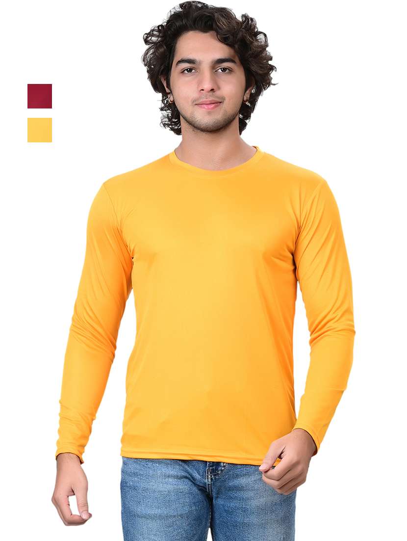 men pack of 2 solid round neck t-shirt