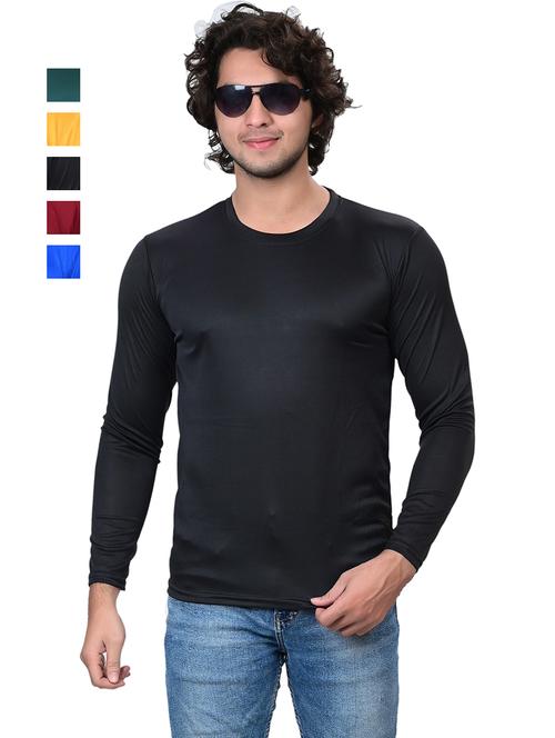 men pack of 5 solid round neck t-shirt - 21629314 - Standard Image - 0