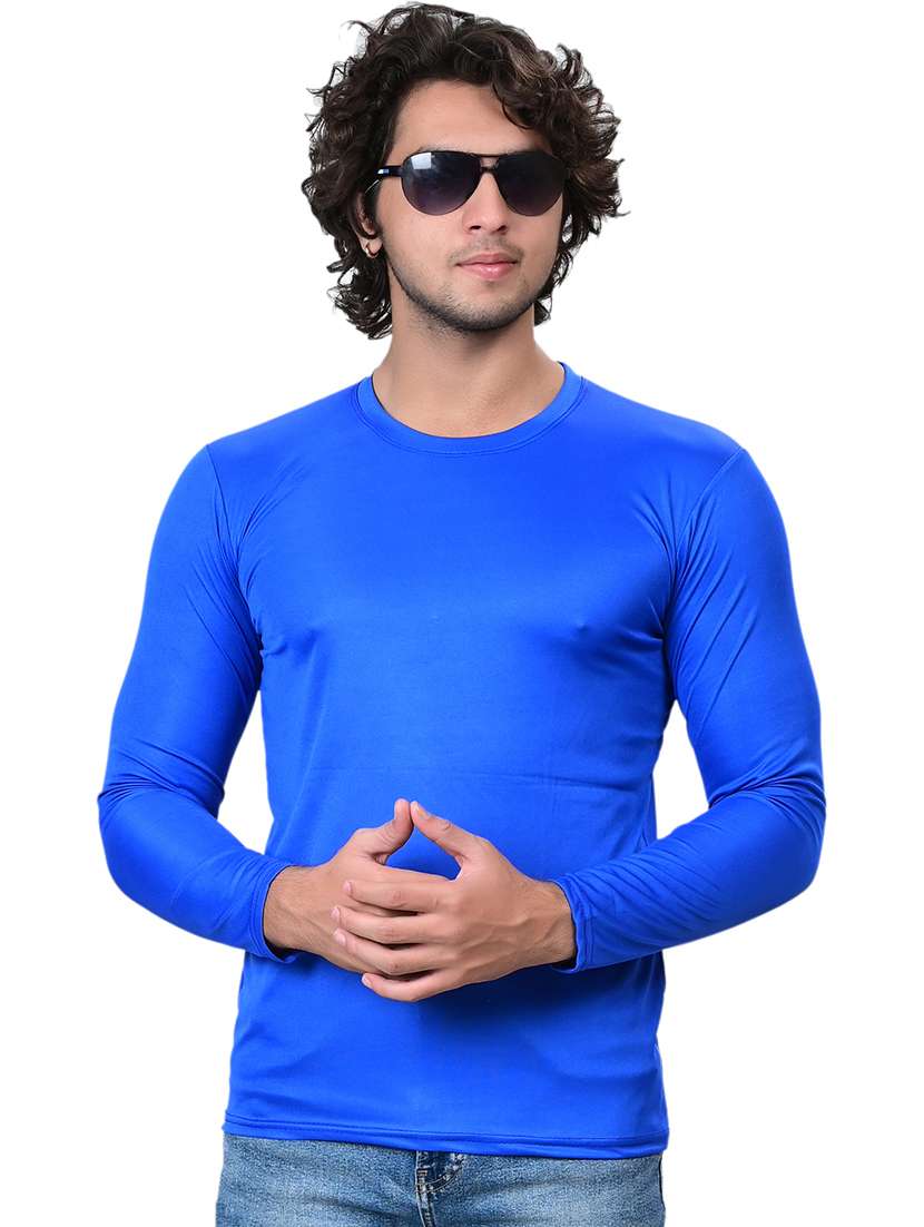 men solid long sleeve t-shirt