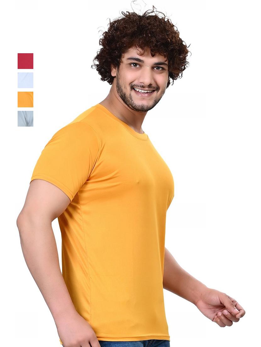 men pack of 4 solid round neck t-shirt - 21629360 -  Zoom Image - 0