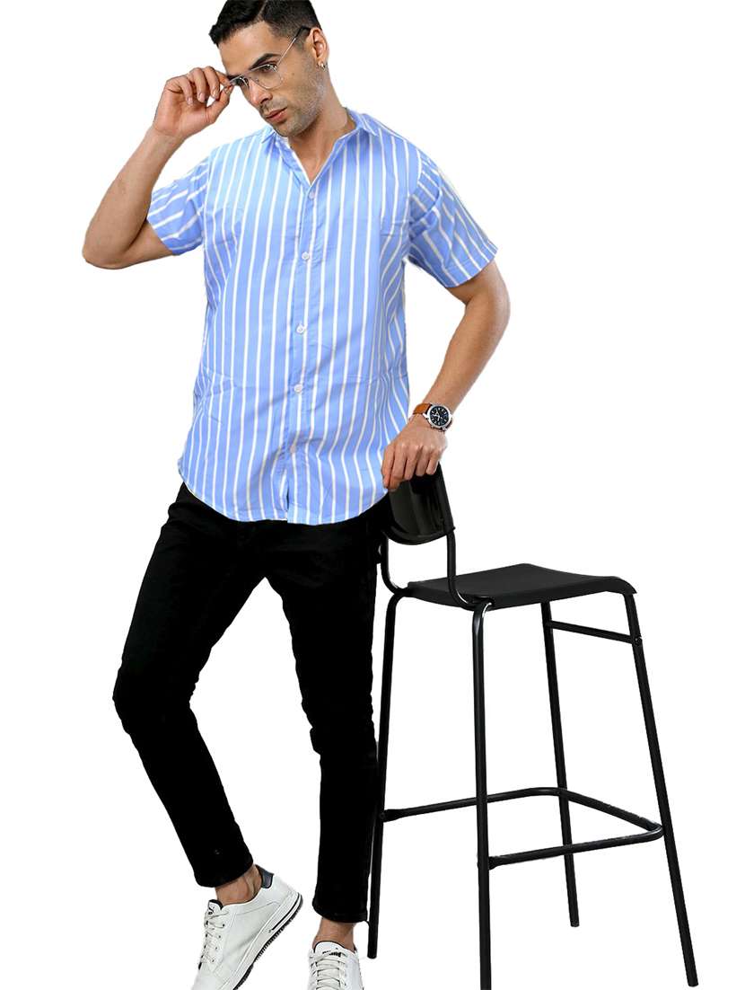 men regular fit striped casual shirt - 21629373 -  Standard Image - 3