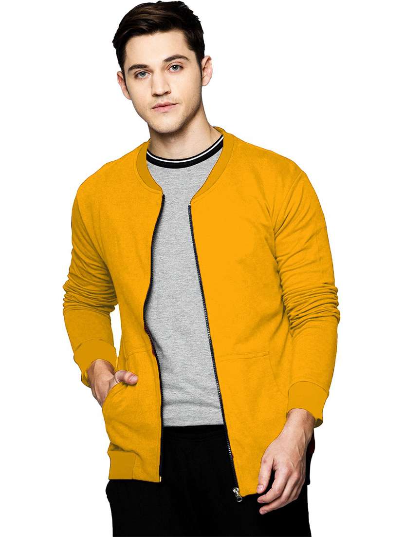 men plain long sleeve bomber jacket