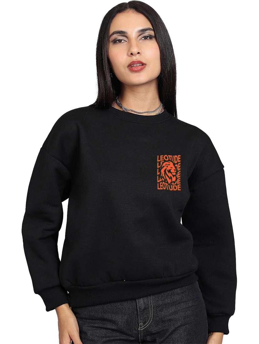 women front & back print oversized sweatshirt