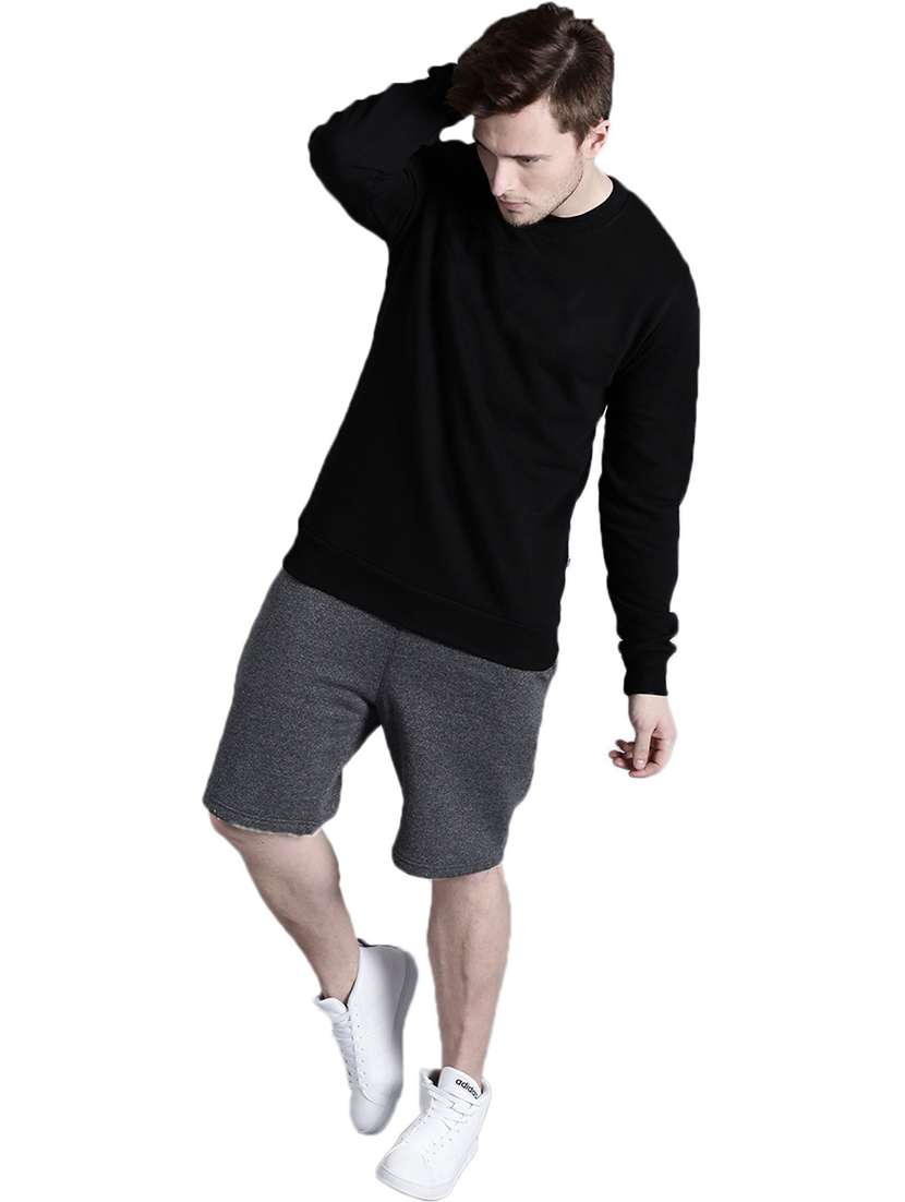men round neck plain long sleeve sweatshirt - 21629460 -  Standard Image - 3