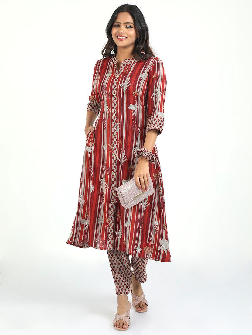 women printed three quarter sleeve kurta pant set - 21629586 - Zoom Image - 0
