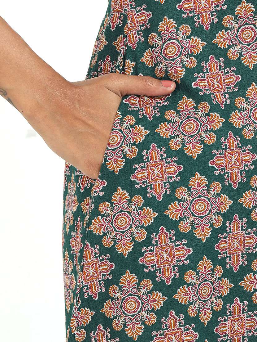 women printed three quarter sleeve kurta pant set - 21629613 - Standard Image - 5