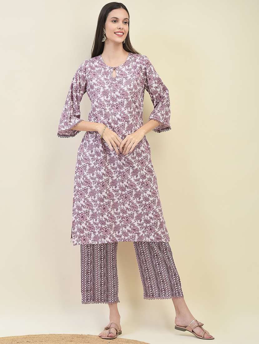 women three quarter sleeve kurta pant with dupatta set - 21629690 - Standard Image - 5