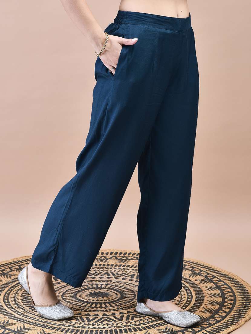 women three quarter sleeve kurta palazzo with dupatta set - 21629691 -  Standard Image - 5