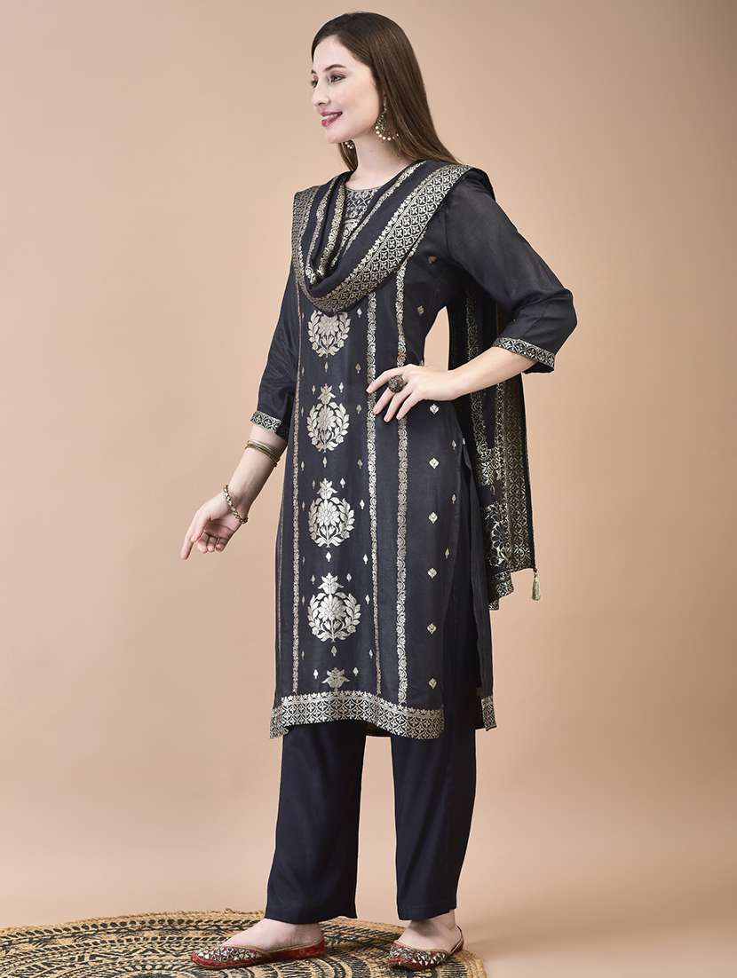 women three quarter sleeve kurta pant with dupatta set - 21629698 -  Standard Image - 3