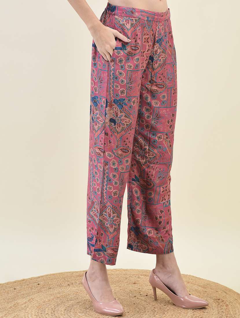 women three quarter sleeve regular fit ethnic co-ord set - 21629754 -  Standard Image - 5