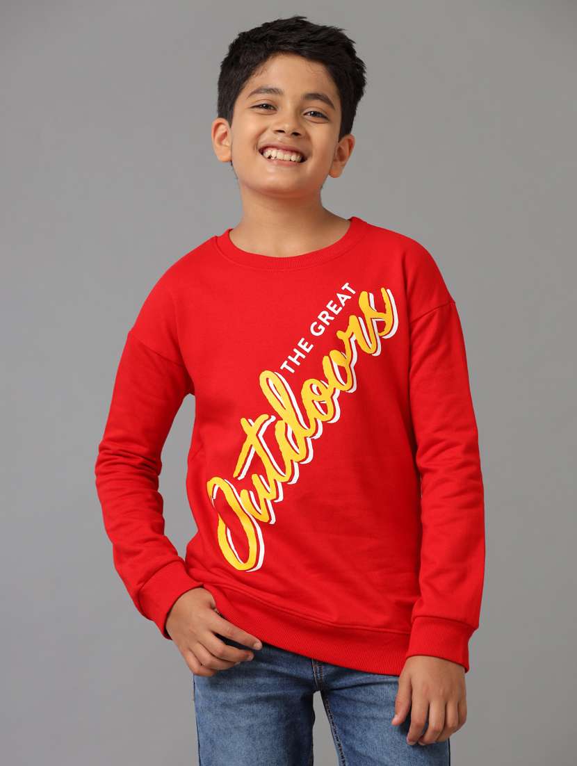 boys front print long sleeve sweatshirt