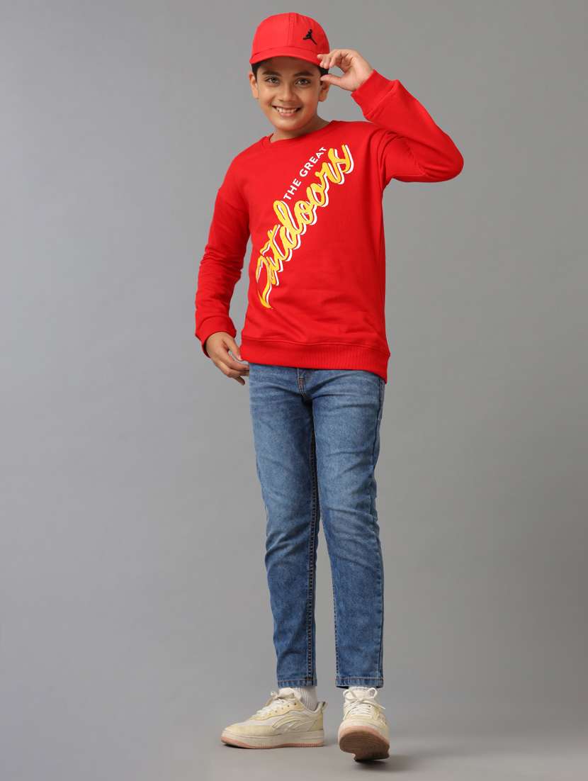 boys front print long sleeve sweatshirt - 21629889 -  Standard Image - 3