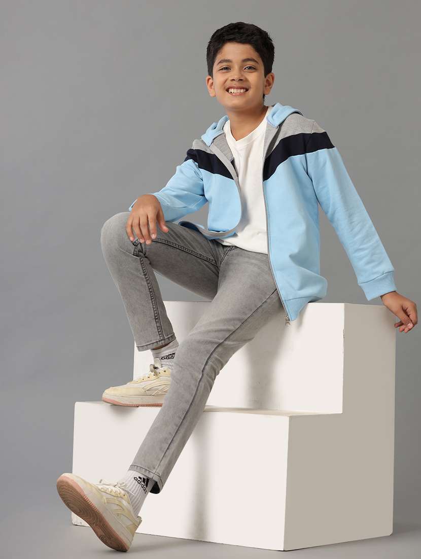 boys color block zipper hooded sweatshirt - 21629895 -  Standard Image - 5