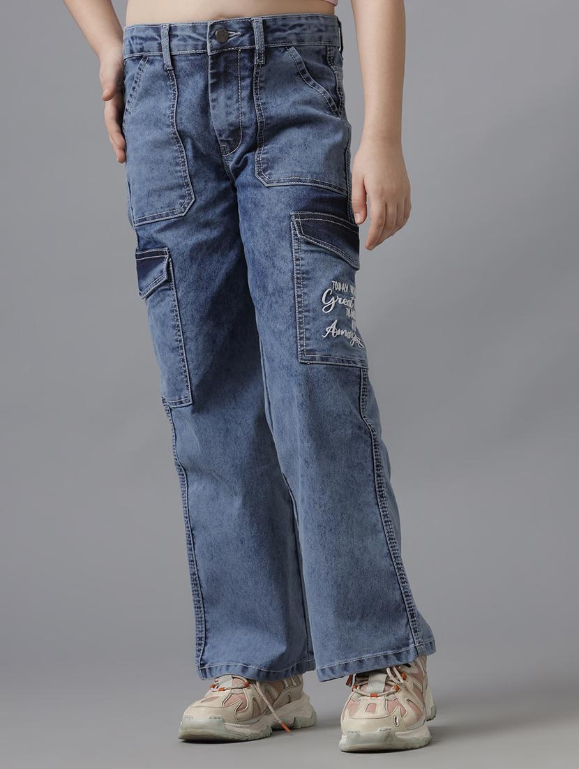 girls straight fit denim cargo - 21629904 - Zoom Image - 0