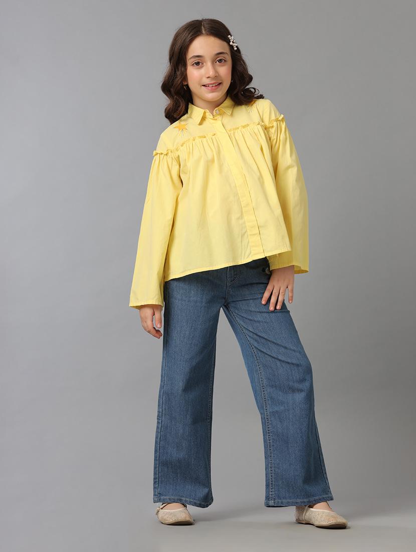 girls flared fit denim jeans - 21629910 - Standard Image - 3