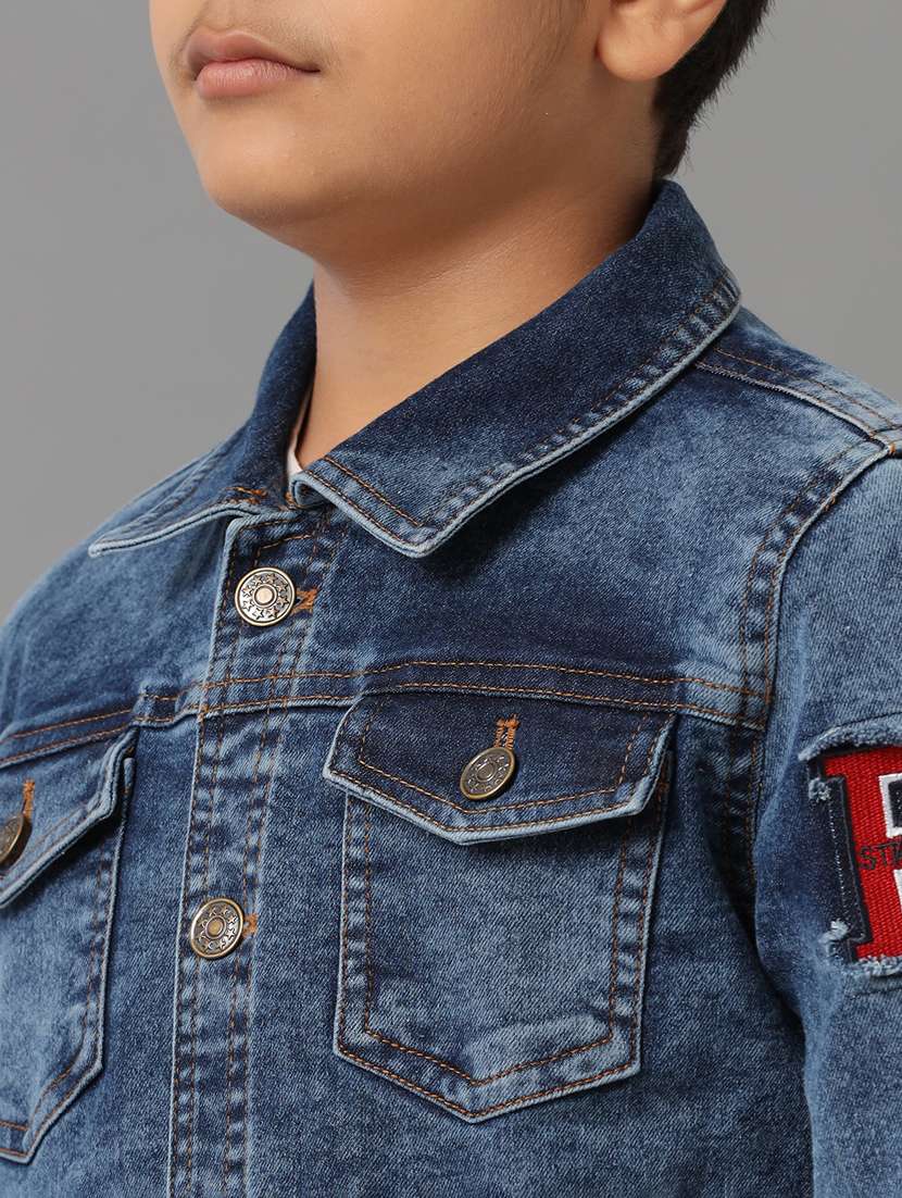 boys washed jacket with patchwork - 21629916 -  Standard Image - 5