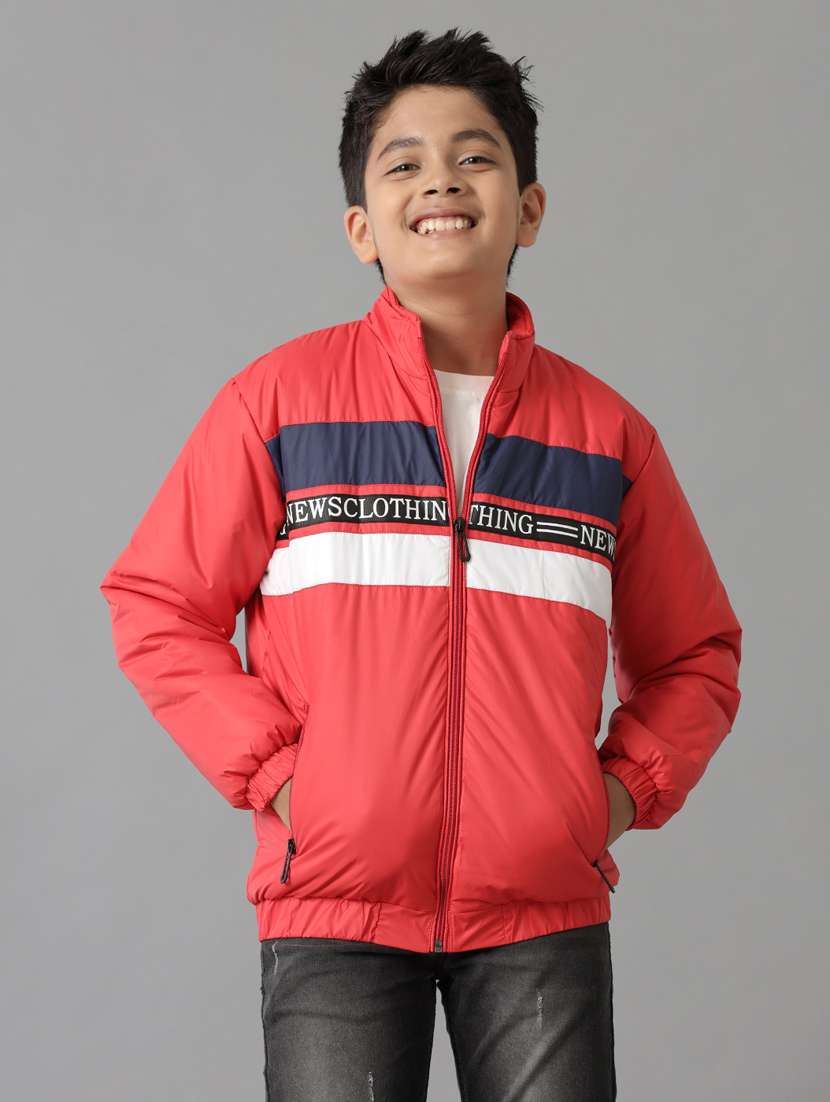 boys color block long sleeve jacket