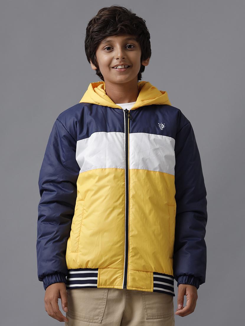 boys color block long sleeve hooded jacket - 21629924 -  Zoom Image - 0