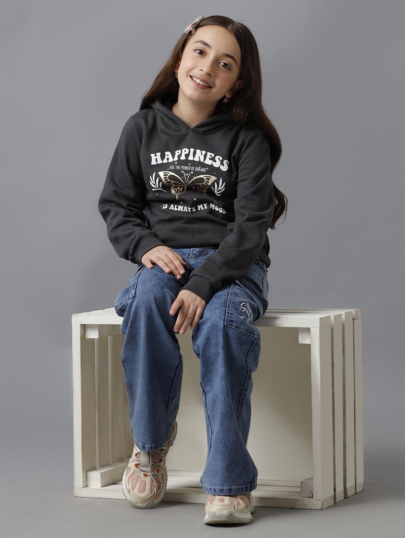 girls front print hooded sweatshirt - 21629927 - Standard Image - 3