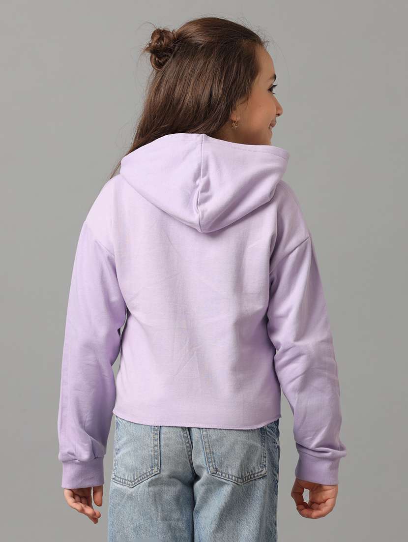 girls front print hooded sweatshirt - 21629930 -  Standard Image - 3