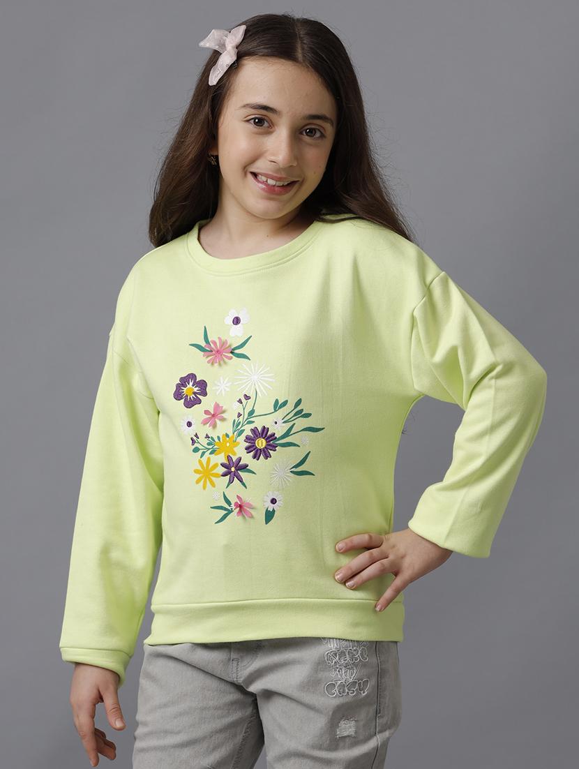girls front print long sleeve sweatshirt - 21629931 - Zoom Image - 0