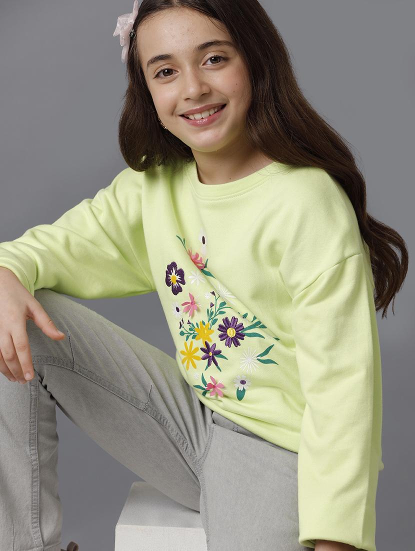 girls front print long sleeve sweatshirt - 21629931 - Standard Image - 3