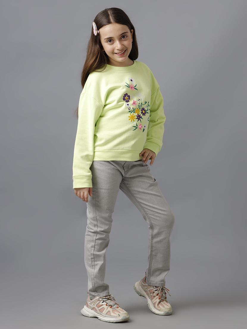 girls front print long sleeve sweatshirt - 21629931 - Standard Image - 5