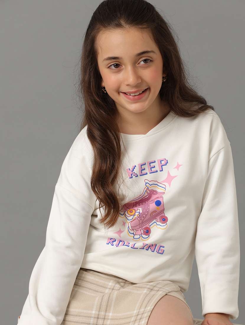 girls front print long sleeve sweatshirt - 21629933 - Standard Image - 3