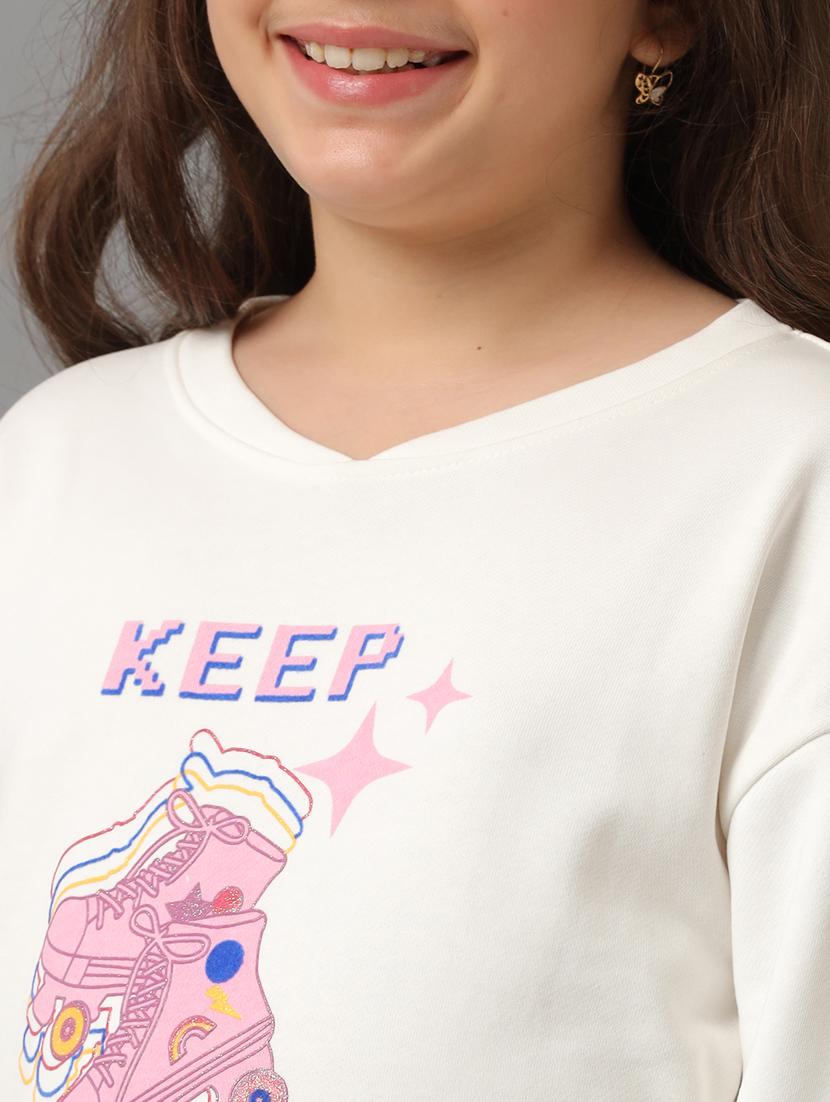 girls front print long sleeve sweatshirt - 21629933 - Standard Image - 5