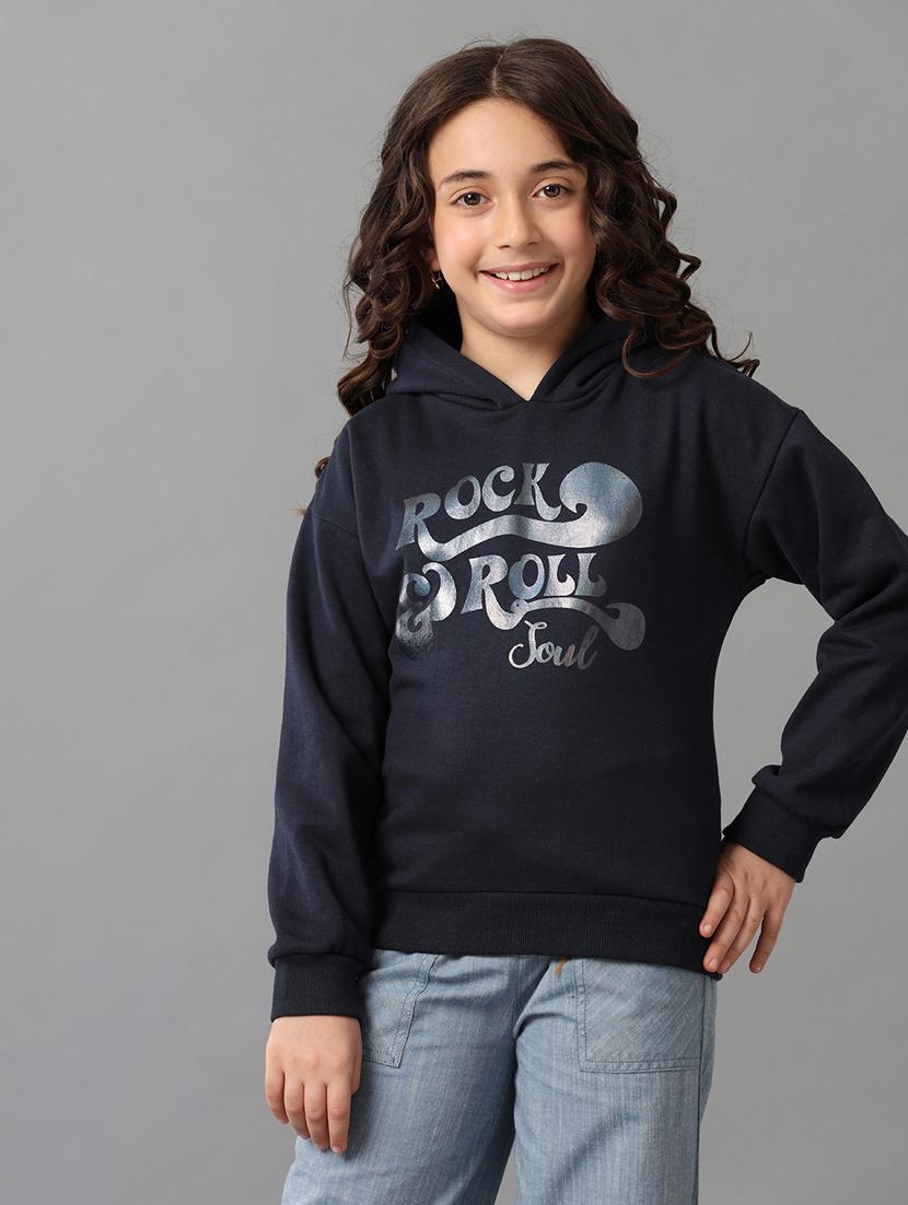 girls front print long sleeve sweatshirt