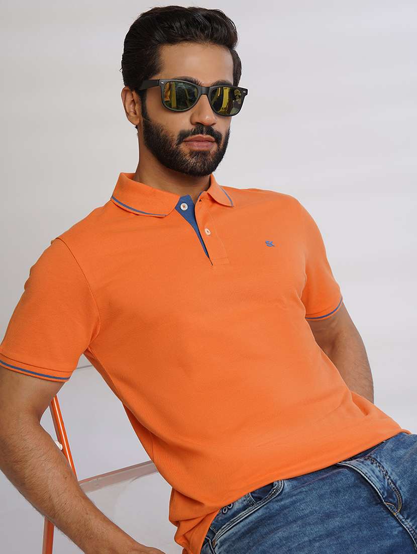 men solid short sleve regular fit polo t-shirt - 21629964 -  Standard Image - 3