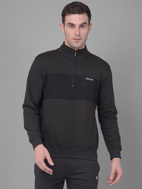 men charcoal long sleeve regular fit sweatshirt - 21630305 - Standard Image - 0