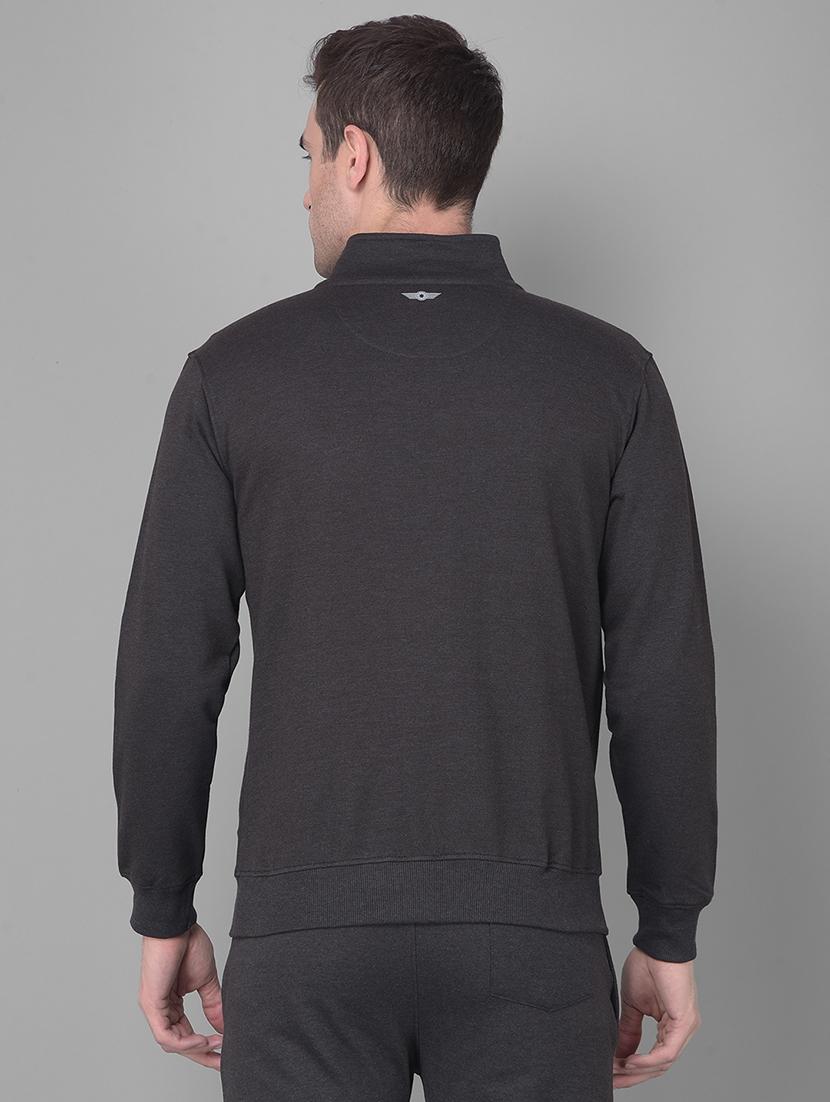 men charcoal long sleeve regular fit sweatshirt - 21630305 - Standard Image - 3