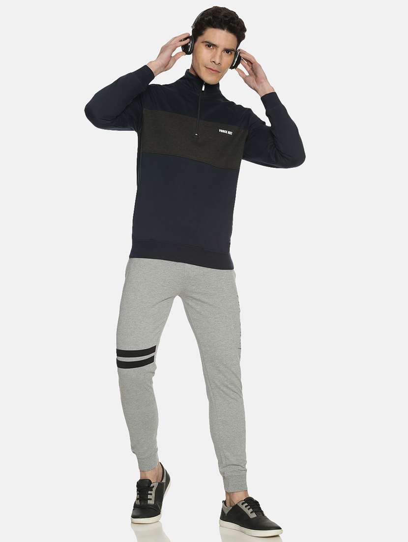 men navy blue long sleeve regular fit sweatshirt - 21630306 -  Standard Image - 3