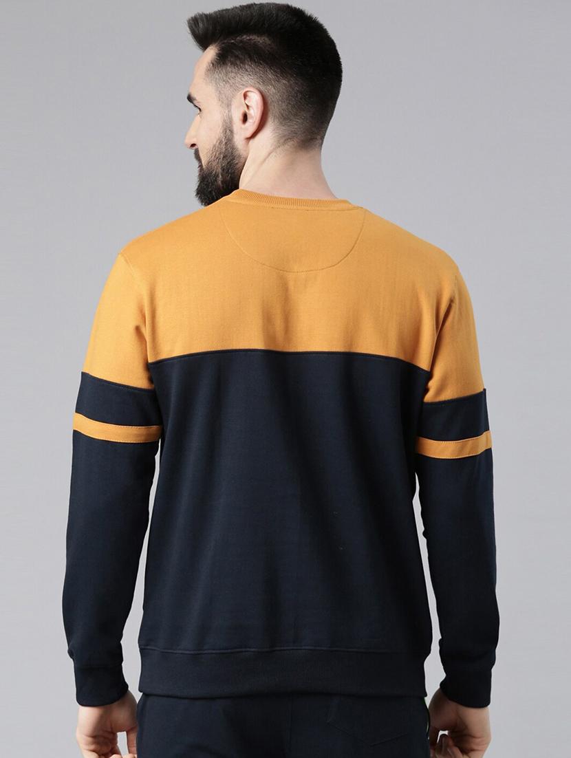 men regular fit color block long slevee sweatshirt - 21630312 - Standard Image - 3