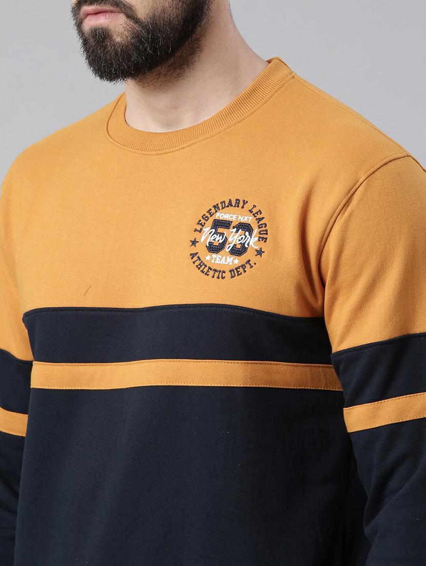 men regular fit color block long slevee sweatshirt - 21630312 - Standard Image - 5