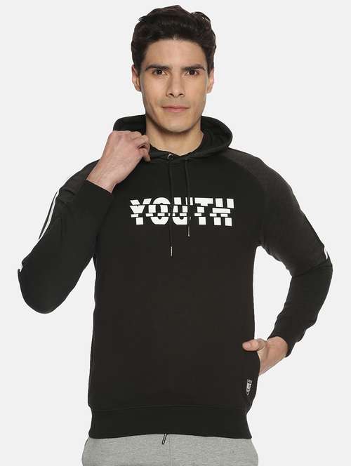 men typographic long sleeve regular fit hooded sweatshirt - 21630324 -  Standard Image - 0