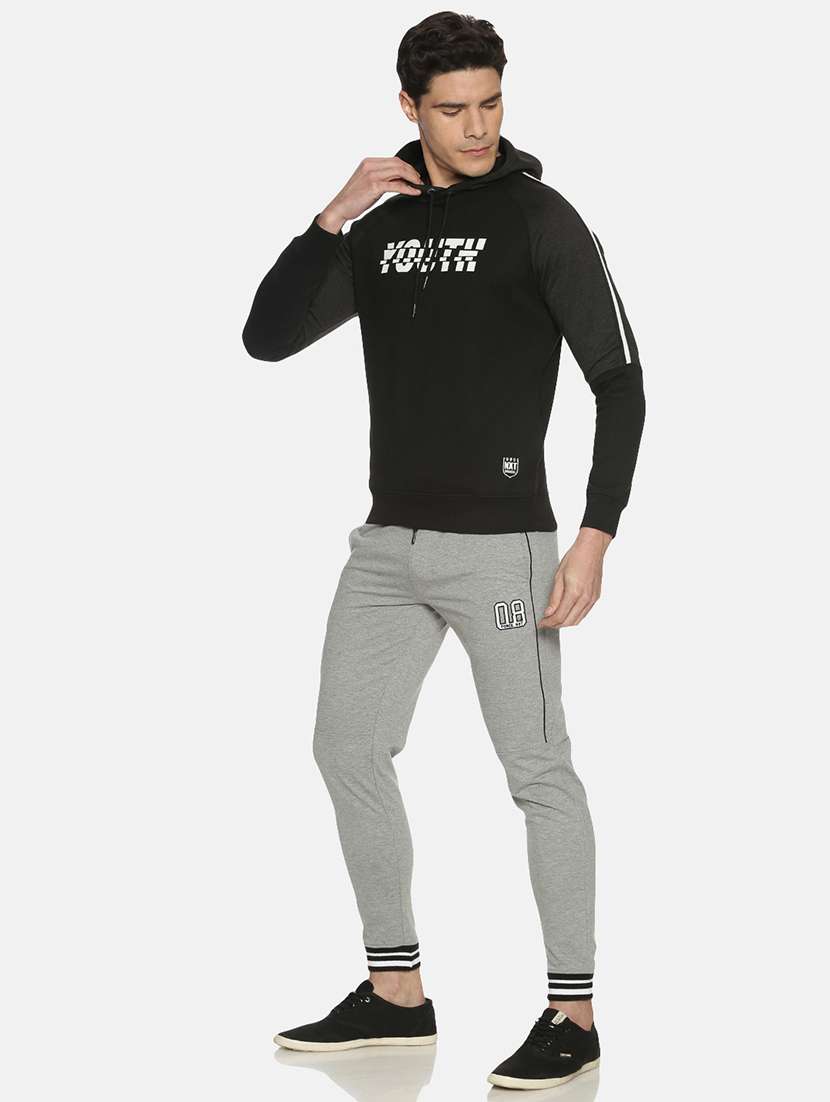 men typographic long sleeve regular fit hooded sweatshirt - 21630324 -  Standard Image - 3