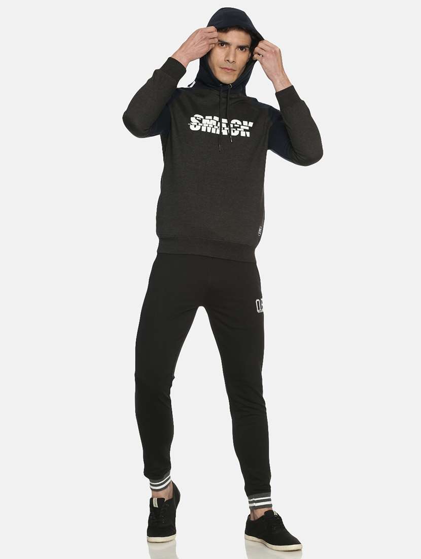 men color block long sleeve regular fit hooded sweatshirt - 21630325 -  Standard Image - 3