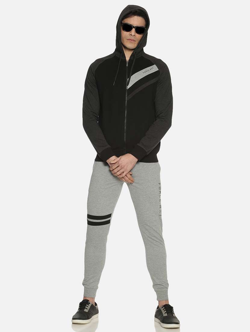 men color block long sleeve regular fit hooded sweatshirt - 21630327 -  Standard Image - 3