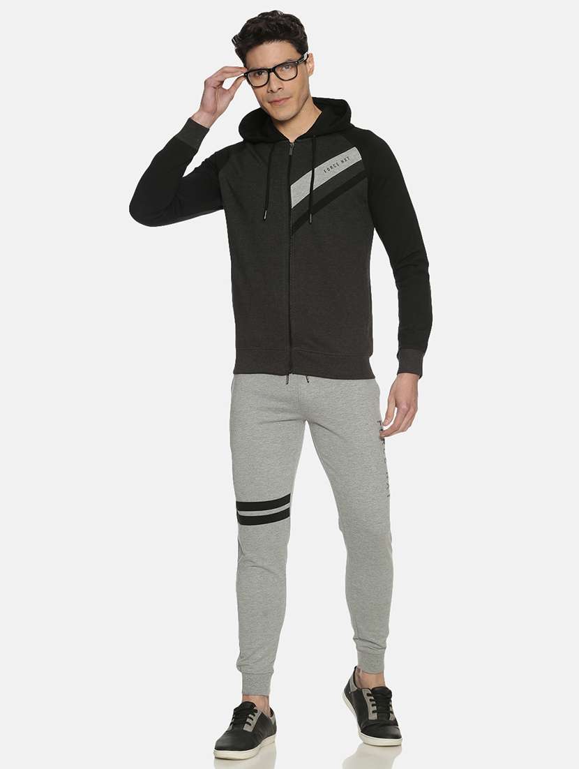 men color block long sleeve regular fit hooded sweatshirt - 21630328 -  Standard Image - 3