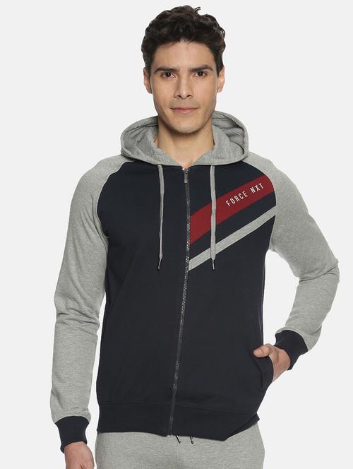men color block long sleeve regular fit hooded sweatshirt - 21630329 - Standard Image - 0