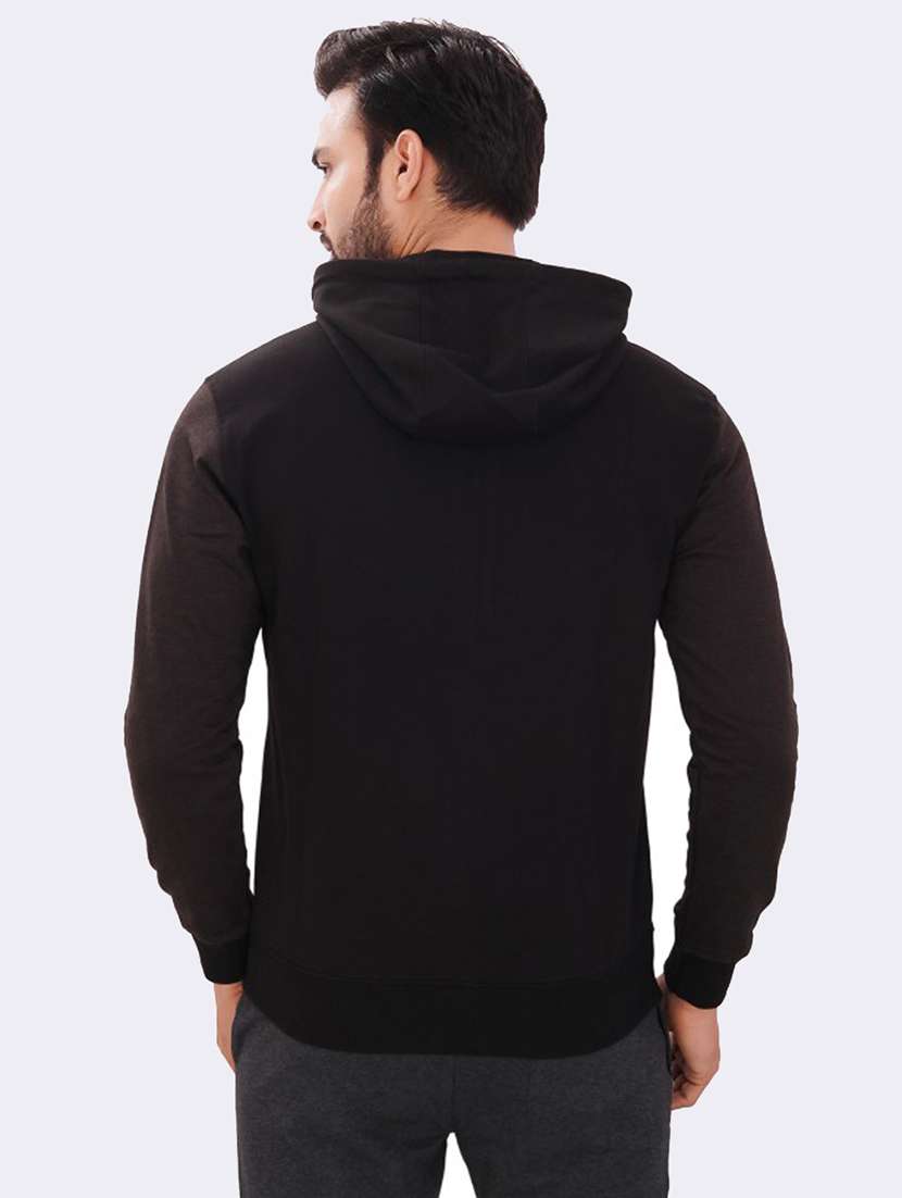 men color block long sleeve regular fit hooded sweatshirt - 21630330 -  Standard Image - 3