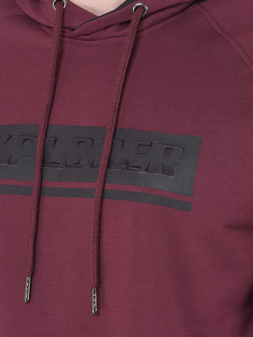 men maroon long sleeve regular fit hooded sweatshirt - 21630339 - Standard Image - 5