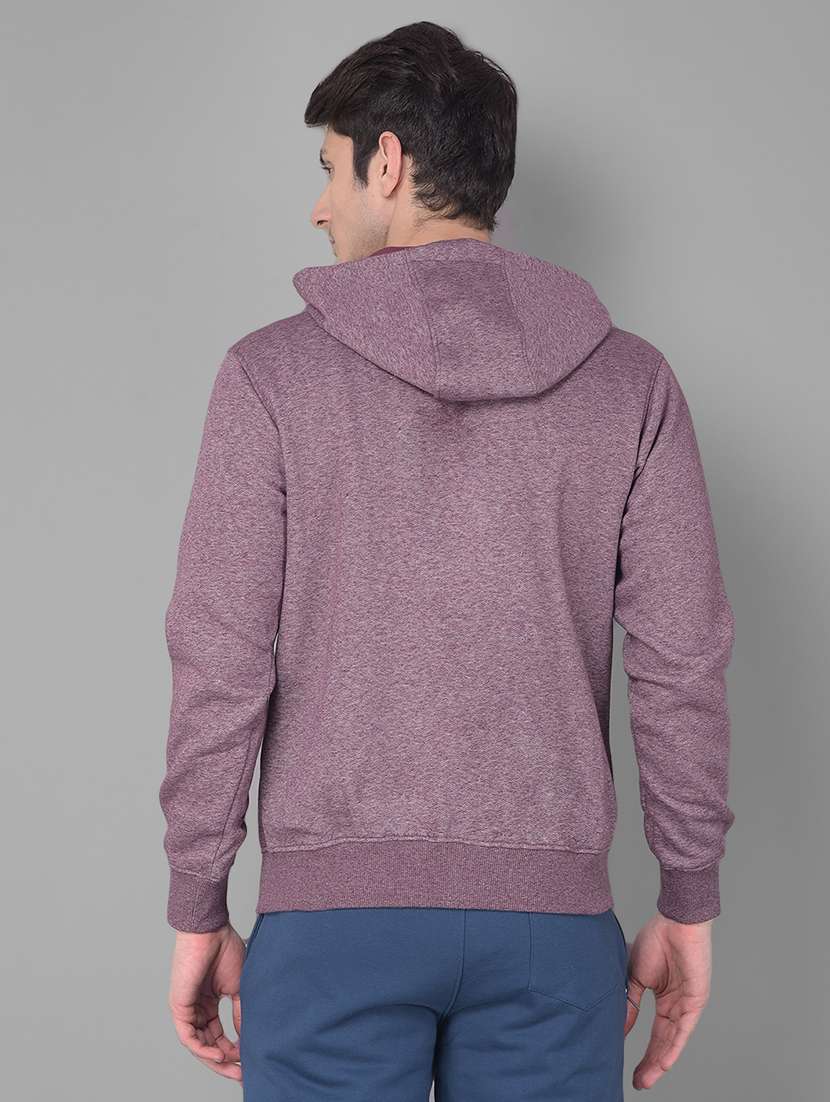 men purple long sleeve regular fit hooded sweatshirt - 21630340 -  Standard Image - 3