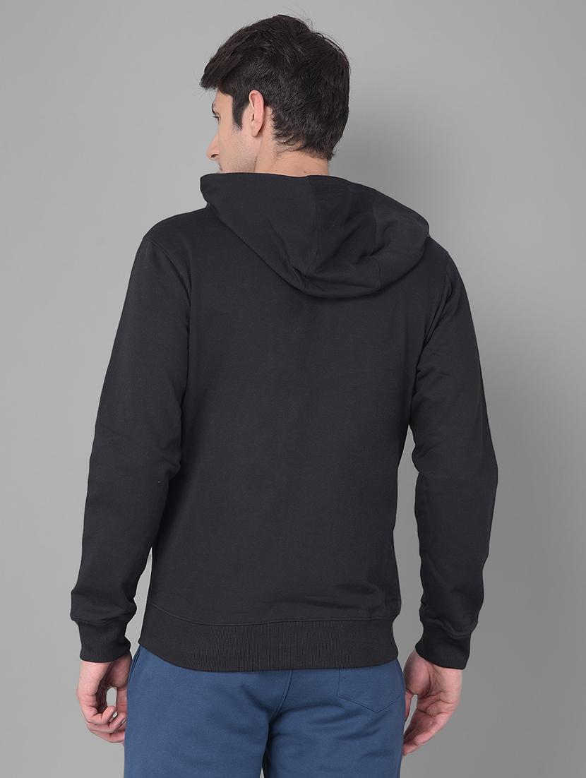 men black long sleeve regular fit hooded sweatshirt - 21630344 - Standard Image - 3