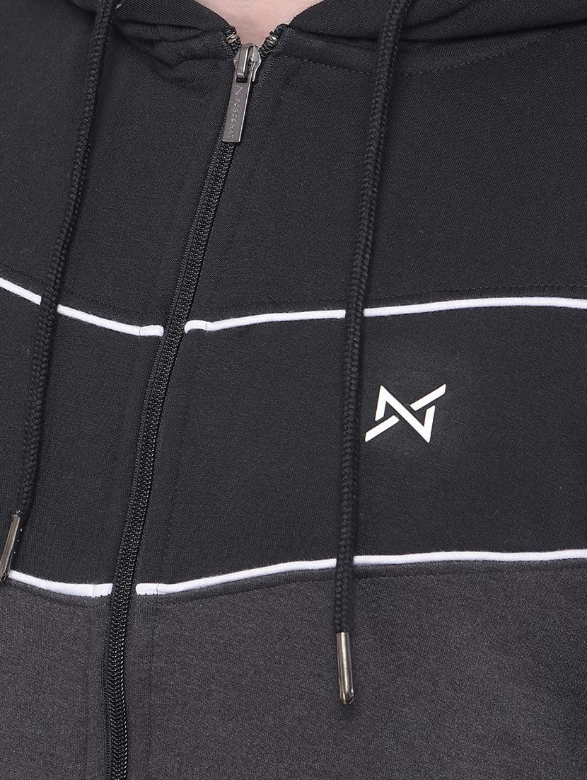men black long sleeve regular fit hooded sweatshirt - 21630344 - Standard Image - 5