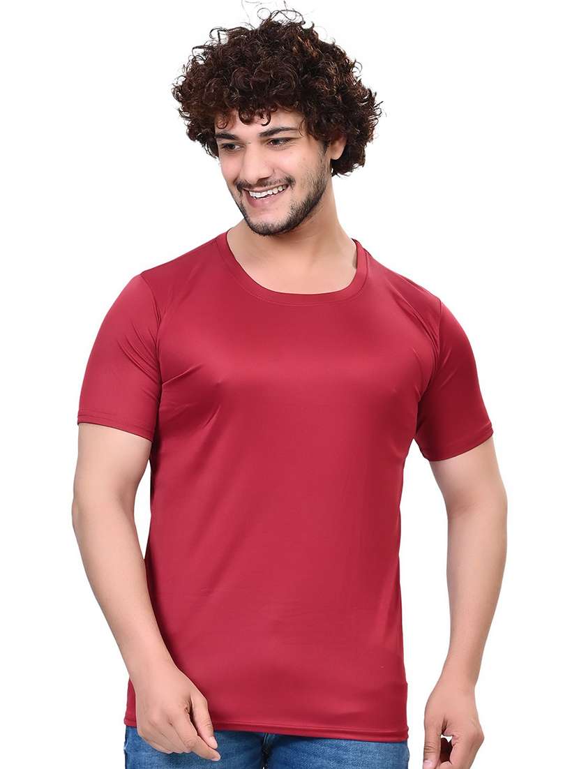 men solid round neck regular fit t-shirt
