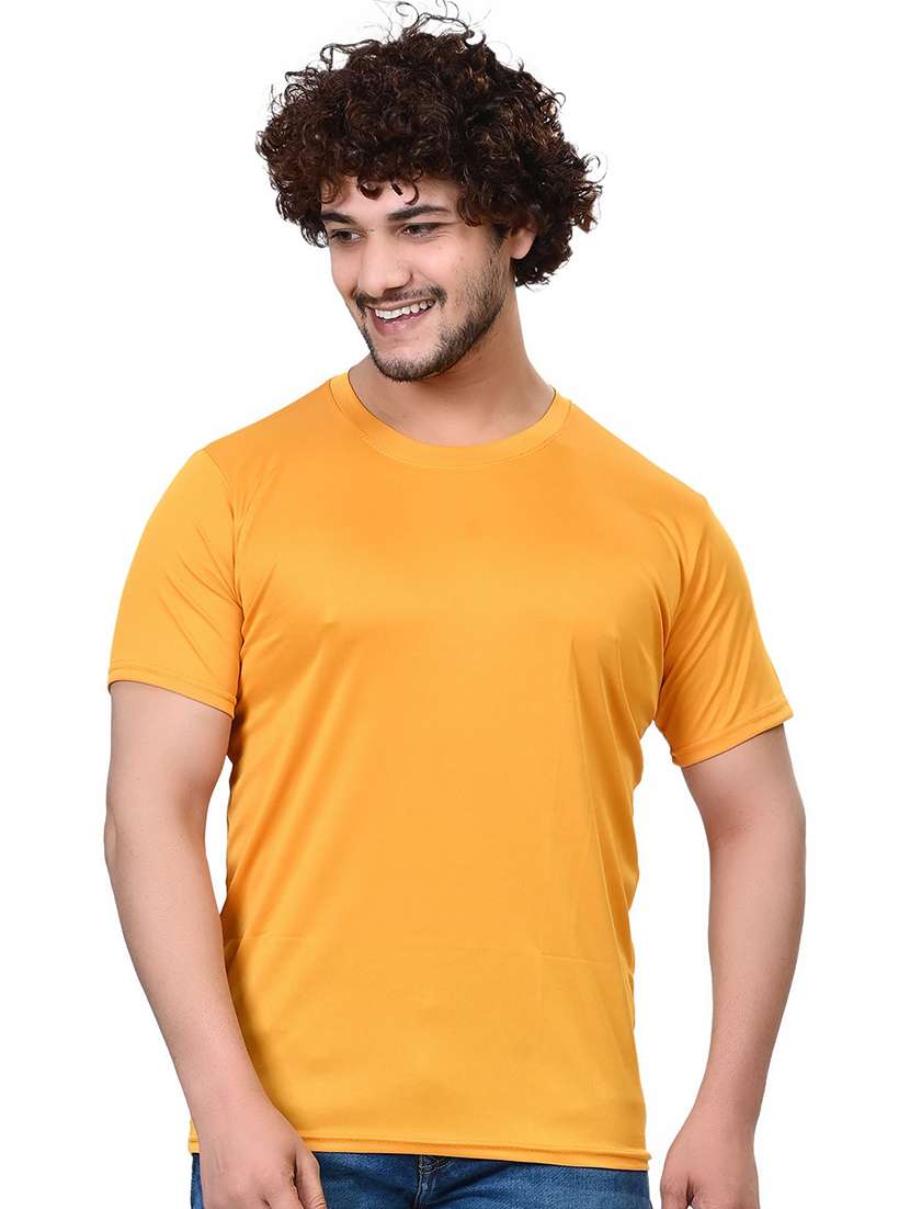 men solid round neck regular fit t-shirt