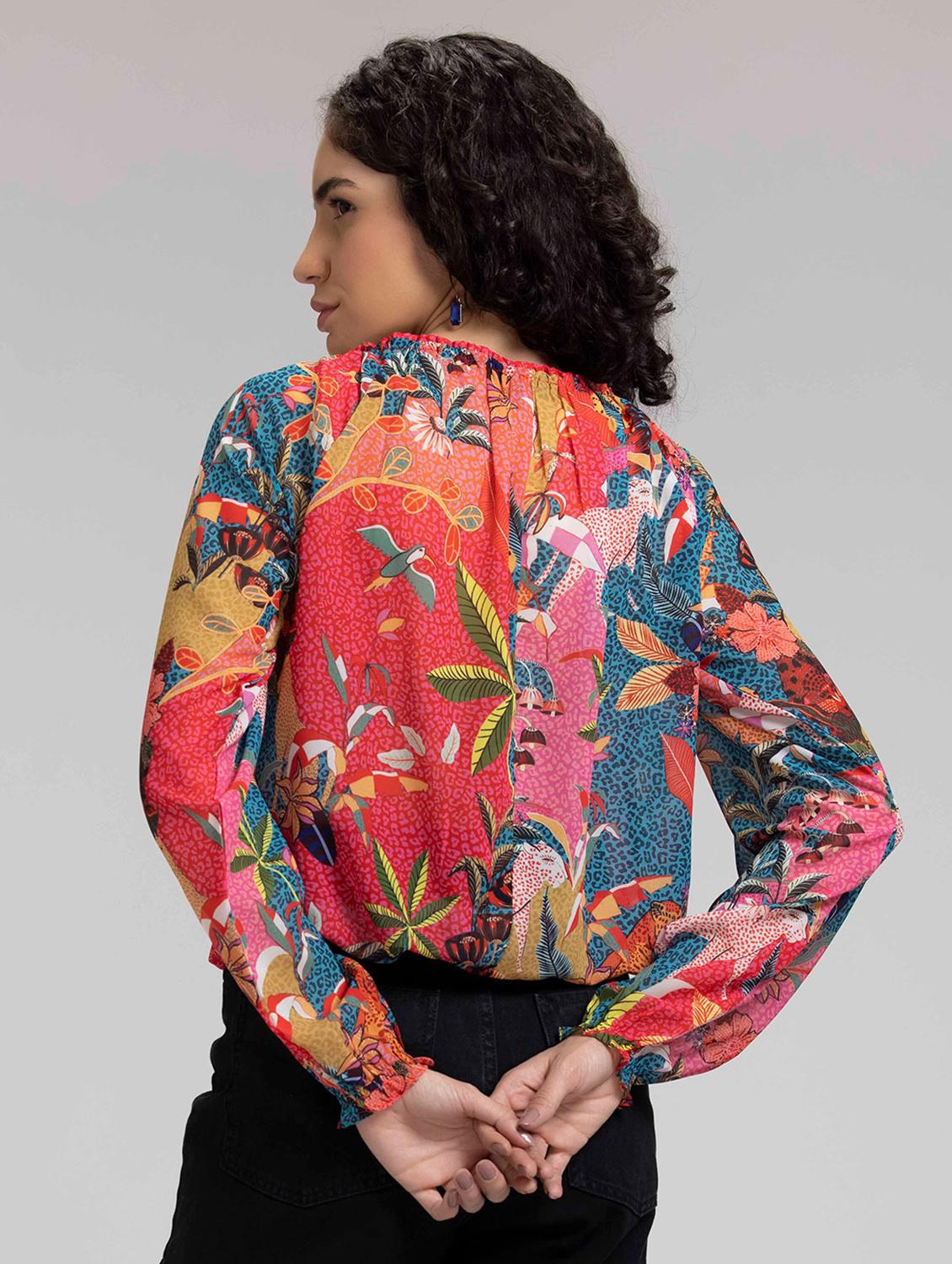 women printed long sleeve top - 21630467 - Standard Image - 3